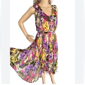 SUZI CHIN FOR MAGGY BOUTIQUE DRESS, MULTICOLORED SILK, size. 4P